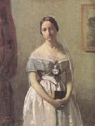 Jean Baptiste Camille  Corot The Bride (mk05) oil painting on canvas